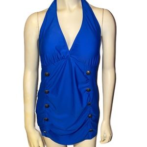 Torrid Blue Buttoned Sailor Swimsuit